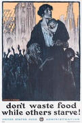 Don't Waste Food While Others Starve Original WWI United States Food Administration Poster