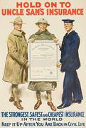 Hold On To Uncle Sam's Insurance Original American WWI Poster