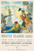 Food Will Win The War Lithoanian Original Vintage WWI Poster  