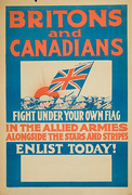 Britons and Canadians Fight Under Your Own Flag Original WWI Recruiting Poster
