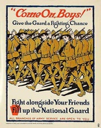 Come on Boys Give the Guard a Fighting Chance Original American WWI National Guard Recruiting Poster
