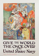 Give The World the Once Over in the United States Navy Original WWI Recruiting Poster