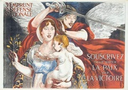 Original Vintage French WWI Poster 3rd Amprunt mother baby sword