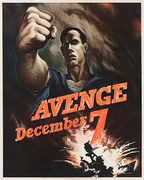 Avenge Dec 7 Original Vintage World War Two Poster 