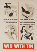 Win With Tin Original American WWII Conservation Poster