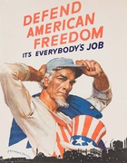 Defend American Freedom It's Everyone's Job Original WWII Homefront Poster