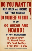 Do You Want To Help Hitler? If SO Hoard Original American WWII Homefront Poster