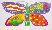 Original [[7 Up]] Butterfly Advertising Poster