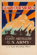 Guard Our Shores Original American WWII Coast Artillery US Army Recruiting Poster
