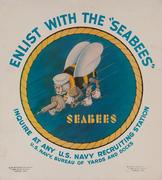 Enlist With The Seabees Original American WWII Recruiting Poster