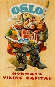 Oslo Norway's Viking Capital Original Travel Poster