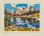 United Airlines Small Sized Original Travel Print Mt. Shuksan Washington