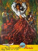 Iberia Airlines More Comfort Flying DC-8 Jet Original Spanish Travel Poster