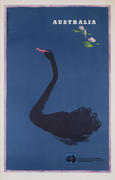 Australia Travel Poster Black Swan Perth Commonwealth Games