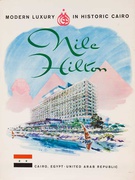 Nile Hilton Original Cairo Egypt Travel Poster