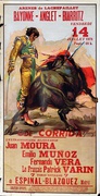 Bayonne Anglet Biarritz Original Spanish Bullfight Poster