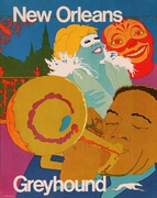 Greyhound Original Greyhound Bus Poster Mardi Gras
