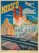 Mexico Deco Street Scene Original Travel Poster