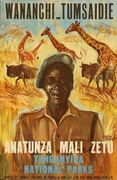 Wanachi Tumsaidie Tanganyika National Park Original African Travel Poster