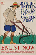 Join The United States School Garden Army Original American WWI Home Front Poster