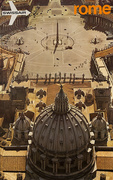 Swissair Original Travel Poster St Peter's Square Rome Italy