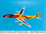 South America With Flying Colors Original Braniff International  Travel Poster