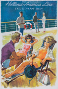 Sail A Happy Ship Original Holland America Line Cruise Poster