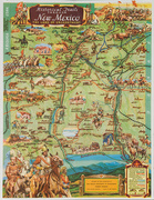 Historic Trails Through New Mexico Original Souvenir Map Poster
