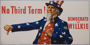 No Third Term Democrats for WIlkie Original American Political Poster