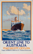 Orient Line to Australia Italy Egypt Ceylon Original Cruise Line Poster