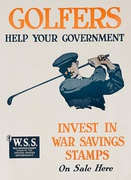 Golfers Help Your Government Original American WWI Savings Stamp Poster