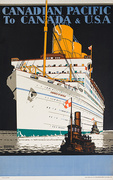 Canadian Pacific to Canada & USA Original Cruise Line Travel Poster Empress of Britian