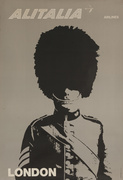 Alitalia Airlines Original Travel Poster London Queen's Guard
