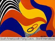 South America With FLying Colors Original Braniff International Poster