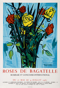 Roses de Bagatelle Original French Flower Show Poster 1967