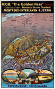 M.O.B. The Golden Pass Original Swiss Travel Poster