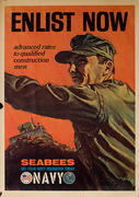 Enlist Now Seabees Navy Original Vietnam War Recruiting Poster