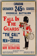 Fall in the Guards Canadian Grenadier 245th Gaurds Original WWI Recruiting Poster