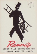 Original Vintage Advertising Poster Ramonite Chimney Sweep