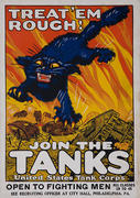 Treat 'em Rough! Join The Tanks Origina American Recruiting Poster