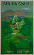 Original Air France Great Britain Travel Poster 