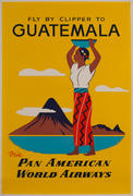 Pan Am Original Travel Poster Guatemala 