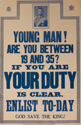Young Man! Are You Between 19 and 35? Original WWI Bahamian Recruiting Poster