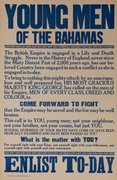 Young Men of The Bahamas Original WWI Recruiting Poster