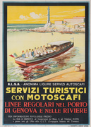 Servizi Turistici con Motoscafi Original Italian Travel Poster