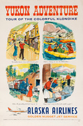 Yukon Adventure Original Alaska Airlines Travel Poster