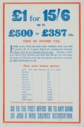 1 &pound;  for 15/16 Original British WWI War Savings Poster