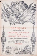 Francais Souscrivez ad Deuxieme Empraunt De La Defense Nationale Original French WWI Poster