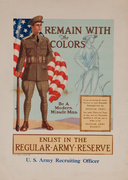 Remain With the Colors Enlist in the Regular Army Reserve Original WWII Poster