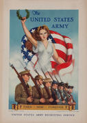 The United States Army, Then Now Forever Original WWII Recruiting Poster